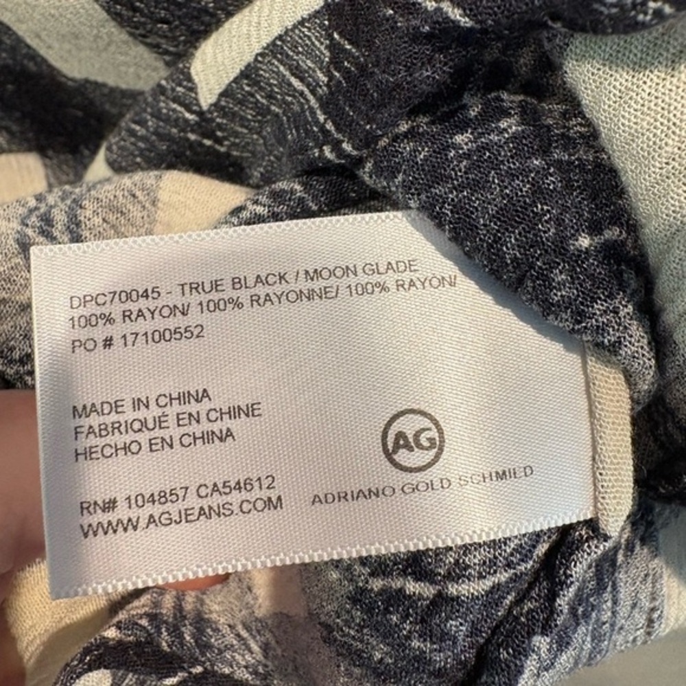 AG Women's Black and White Checkered Ruffle Top NWOT - Picture 5 of 6